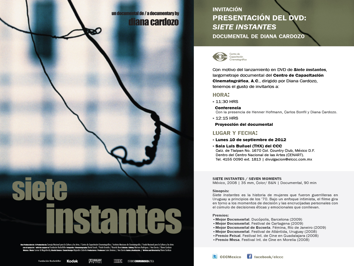Invitación: Presentación del documental "Siete instantes", en DVD.